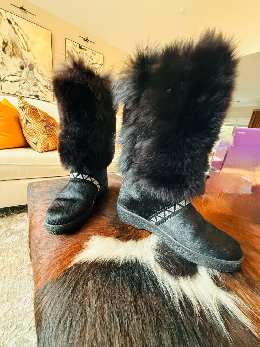 OSCAR CRISTINA SPORT ITALIAN Fur Winter Boots SZ 39 - Picture 6 of 14